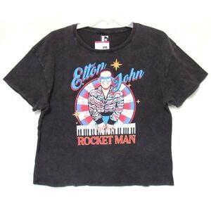 Elton John Size XS Black "Rocket Man" Band T-Shirt "Official Merchandise NWT